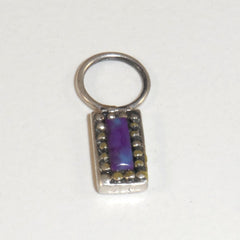 Vintage 925 Sterling Silver Purple Sugilite Pendant (0.9G)