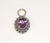 925 Sterling Silver Etched Ball Purple Stone Pendant (1.9G)