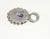 925 Sterling Silver Etched Ball Purple Stone Pendant (1.9G)