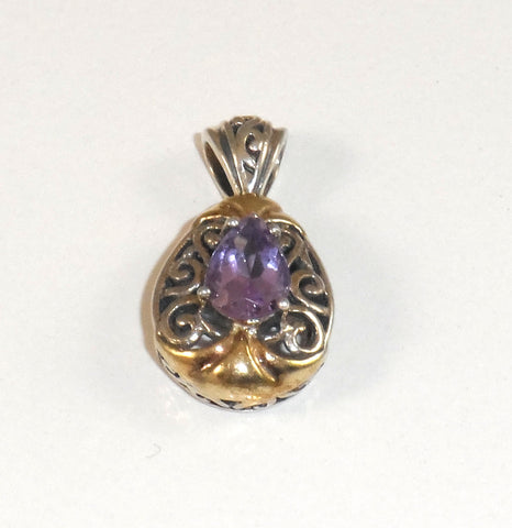 Alwaysbelisting: Gold Over 925 Sterling Silver Purple Stone Pendant