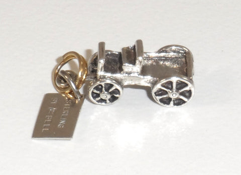 Vintage 925 Sterling Silver Bell Designer Arizona Wagon Car Pendant