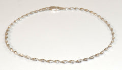 Alwaysbelisting: Vintage 925 Sterling Silver Italy Faceted Twisted Anklet-114091