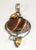 Vintage 925 Sterling Silver Pearl, Yellow & Brown Stones Pendant