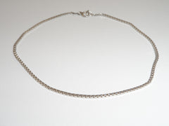 Vintage 925 Sterling Silver 9.25" Box Chain Anklet (2.2G) (2.2G)