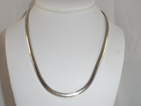 925 Sterling Silver 18" Flat Snake Link Necklace (28.5G) (28.5G)