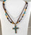 Barse 925 Sterling Silver Multi Gemstone, Turquoise, Cross Necklace