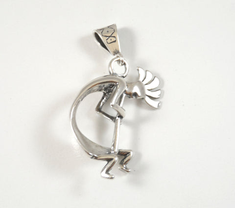 Vintage Jewelry 925 Sterling Silver Kokopelli Native American Pendant