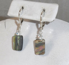 Alwaysbelisting: Vintage 925 Sterling Silver Abalone Dangle Earrings