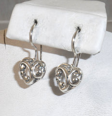 Alwaysbelisting: Vintage 925 Sterling Silver Filigree Heart Earrings