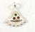 Vintage Jewelry 925 Sterling Silver Red & Green Dot Triangle Pendant