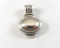 Vintage Jewelry 925 Sterling Silver Shiny Oval Drop Design Pendant