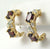 Gold Over 925 Sterling Silver Red Garnet Color Cz Earrings (4.6G)