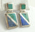 Vintage 925 Sterling Silver Turquoise & Sodalite Dangle Earrings (8.6G)