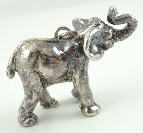 Vintage 925 Sterling Silver Large Elephant Animal Pendant (21.2G)