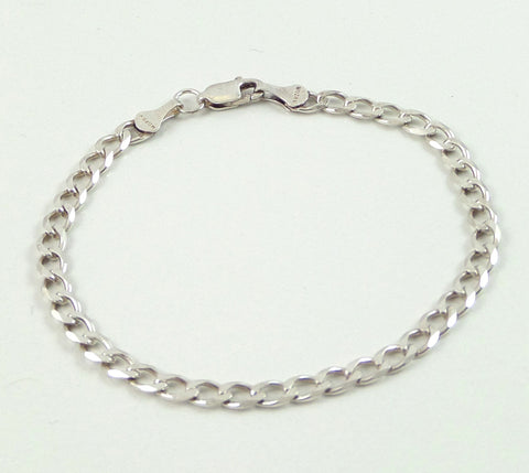 Vintage 925 Sterling Silver Elegant Link Chain Bracelet (4.2G)